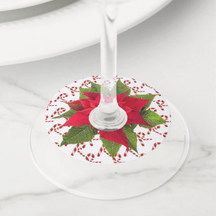 Christmas Wine Glass ID Paper Round Set of 12 Tag
