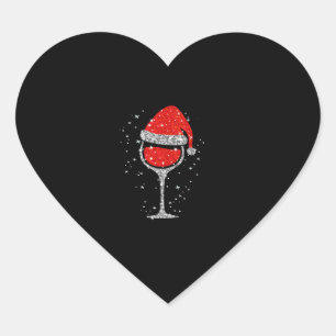 Christmas Wine Glass Snowflakes Santa Hat Red Wine Heart Sticker