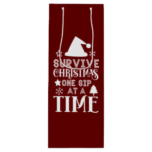 Christmas Wine Holder Gift Bag