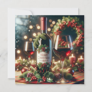 Christmas Wine Holiday Card