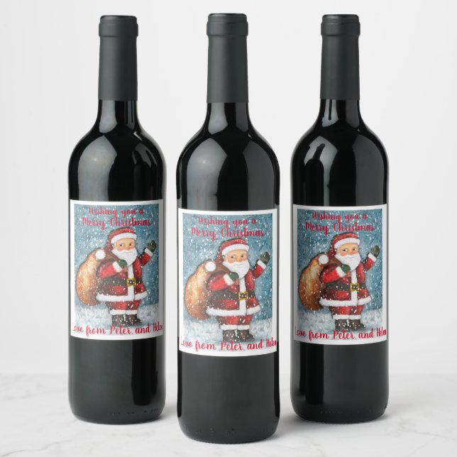 Christmas Wine Lables Label (Bottles)