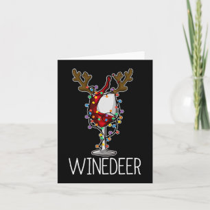 Christmas Wine Lover Reindeer Red Wine Glass Card