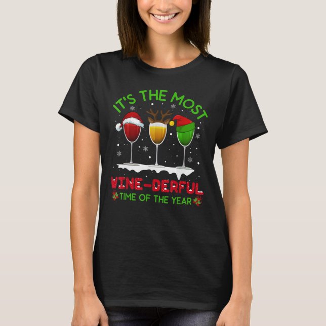 Christmas Wine Shirt Xmas Alcohol Pajama (Front)