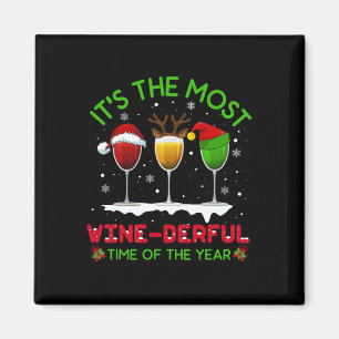 Christmas Wine Xmas Alcohol Pajama Pj Tops For Wom Magnet