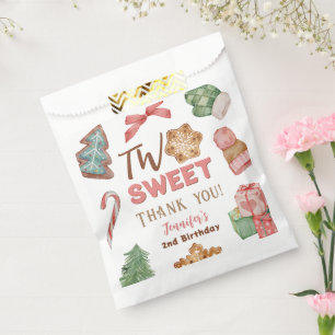 Christmas Winter 2nd Birthday Girl Cute Cookie Favour Bags