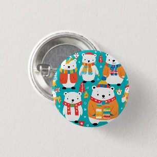 Christmas Winter Animal Party Pattern 3 Cm Round Badge