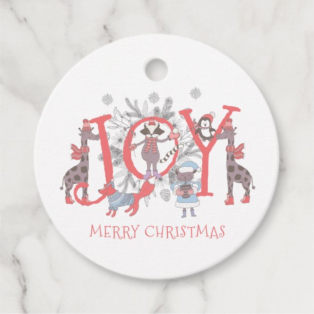 Christmas Winter Animals Holiday Favour Tags (Front)