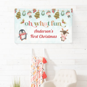 Christmas Winter Birthday Party Banner