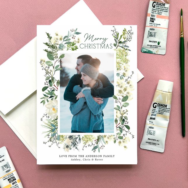 Christmas Winter Botanical Watercolor Holiday Card (Creator Uploaded)