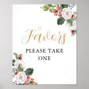 Christmas Winter Bridal Shower Favours Sign