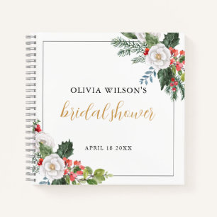 Christmas Winter Bridal Shower Guest  Notebook