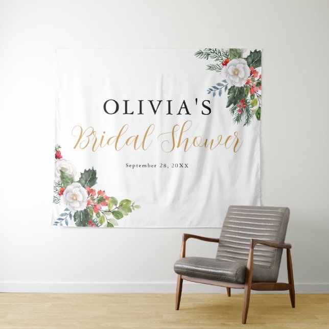 Christmas Winter Bridal Shower Tapestry (In Situ (Horizontal))