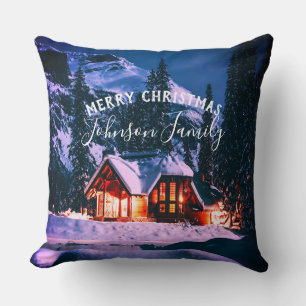 Christmas Winter Cabin  Cushion