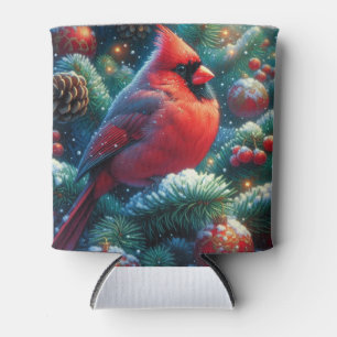 Christmas/winter Cardinal Can Cooler