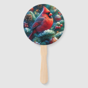 Christmas/winter Cardinal Hand Fan