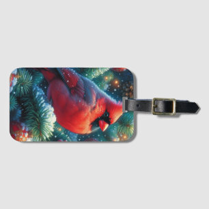 Christmas/winter Cardinal Luggage Tag