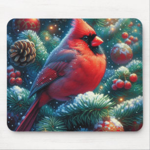 Christmas/winter Cardinal  Mouse Pad
