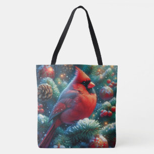 Christmas/winter Cardinal  Tote Bag