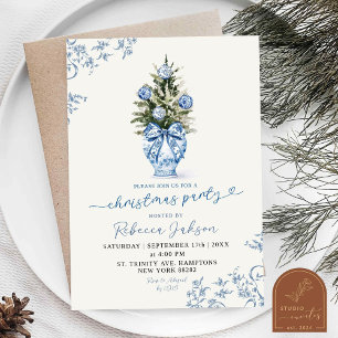 Christmas Winter Chinoiserie Holiday Party  Invitation