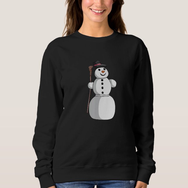 Christmas winter Christmas Xmas cute snowman 1 Sweatshirt (Front)