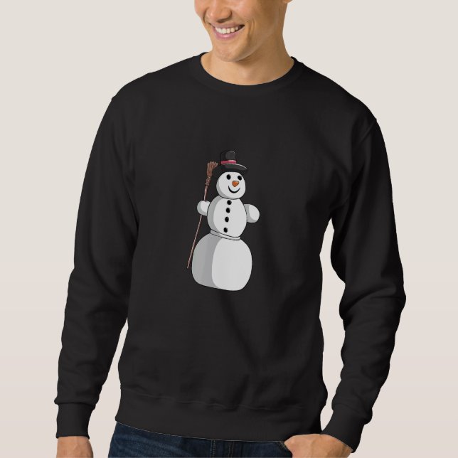 Christmas winter Christmas Xmas cute snowman 1 Sweatshirt (Front)
