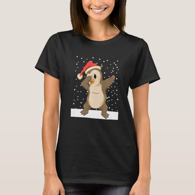 Christmas winter Christmas Xmas penguin dab Christ T-Shirt (Front)