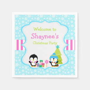Christmas Winter Cute Penguins Napkin