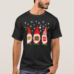 Christmas Winter Cute Three Garden Gnomes Xmas Paj T-Shirt