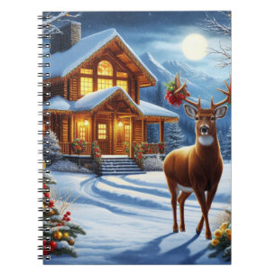 Christmas/Winter Deer Lodge Notebook