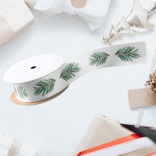 Christmas winter delicat pine branches satin ribbon
