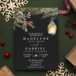 Christmas Winter Elegant Pine Drop Wedding Invitation<br><div class="desc">This design may be personalised in the area provided by changing the photo and/or text. Or it can be customised by clicking Personalise this Template and then choosing the click to customise further option and delete or change the colour of the background, add text, change the text colour or style,...</div>