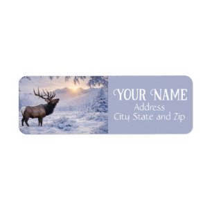 Christmas Winter Elk Beautiful Return Address