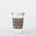 Christmas/Winter fair isle red & green Acrylic Tumbler<br><div class="desc">classic</div>