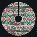 Christmas/Winter fair isle red & green Brushed Polyester Tree Skirt<br><div class="desc">classic</div>