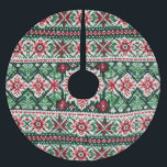 Christmas/Winter fair isle red & green Brushed Polyester Tree Skirt<br><div class="desc">classic</div>