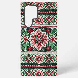 Christmas/Winter fair isle red & green Samsung Galaxy Case