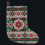 Christmas/Winter fair isle red & green Small Christmas Stocking<br><div class="desc">classic</div>