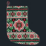 Christmas/Winter fair isle red & green Small Christmas Stocking<br><div class="desc">classic</div>