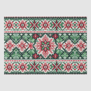 Christmas/Winter fair isle red & green Tissue Paper