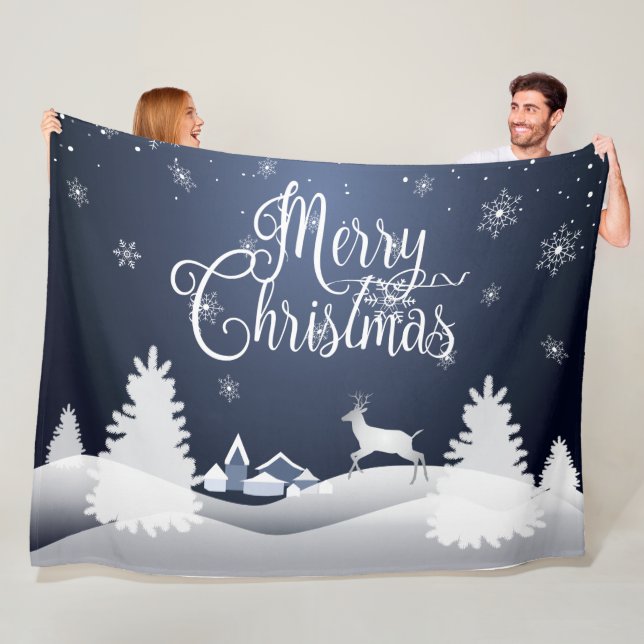 Christmas Winter Fairy Tale. Fantasy Snowy Forest Fleece Blanket (In Situ)
