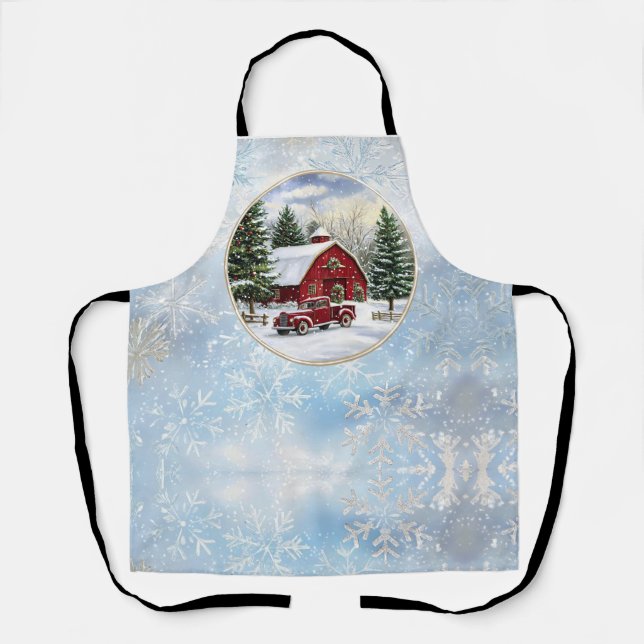 Christmas winter farm apron (Front)