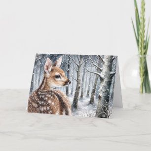 Christmas Winter Fawn Holiday Card