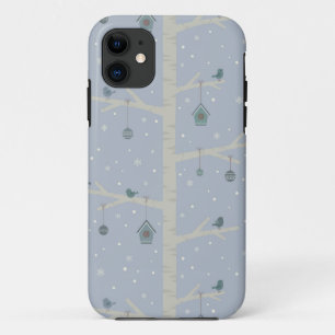 Christmas winter forest birds cartoon Case-Mate iPhone case