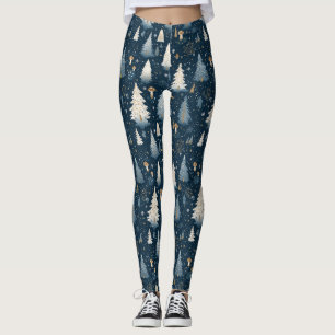 Christmas Winter Forest Pine Tree Pattern Leggings