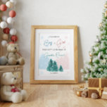 Christmas Winter Gender Reveal Party Poster<br><div class="desc">Cute Gender Reveal Party Boy or Girl Christmas Winter  Poster with hand-drawn snowflakes.
The typography text says "Boy or Girl" in elegant script font. Perfect for a gender reveal party in a winter season.
Customise these invitations with your name and details.</div>