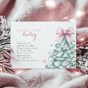 Christmas Winter Girl Baby Shower Books for Baby Enclosure Card