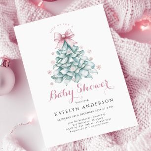 Christmas Winter Girl Baby Shower Invitation