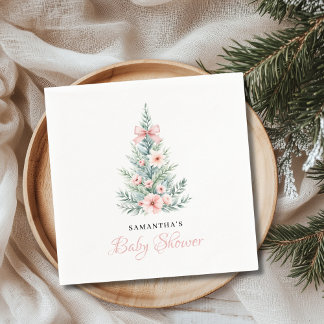 Christmas Winter Girl Baby Shower Napkin