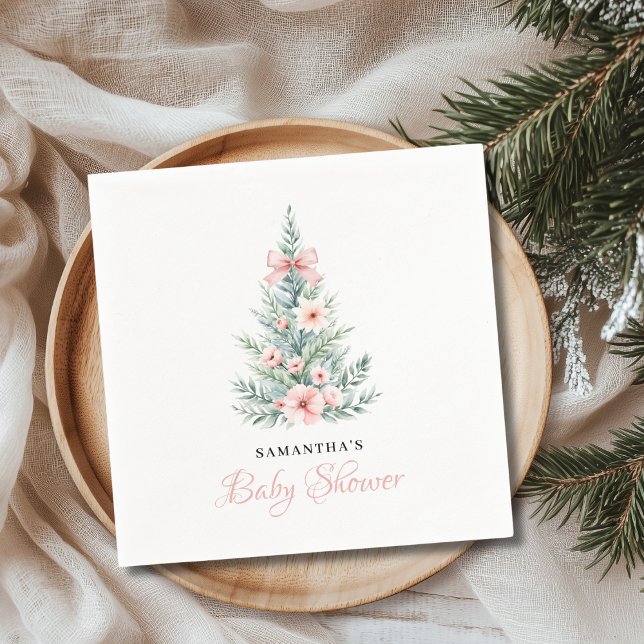 Christmas Winter Girl Baby Shower Napkin (Creator Uploaded)