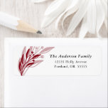 Christmas Winter Greenery Red Return Address<br><div class="desc">This return address label features a graphic of Christmas winter greenery in dark red and custom text for your name and return address.</div>